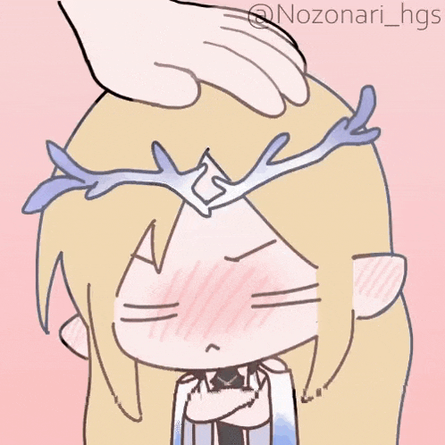 a drawing of a hand touching a girl 's head with the hashtag nozonari_hgs