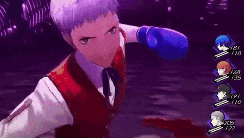 a video game character is wearing boxing gloves and has the number 181 on his shirt