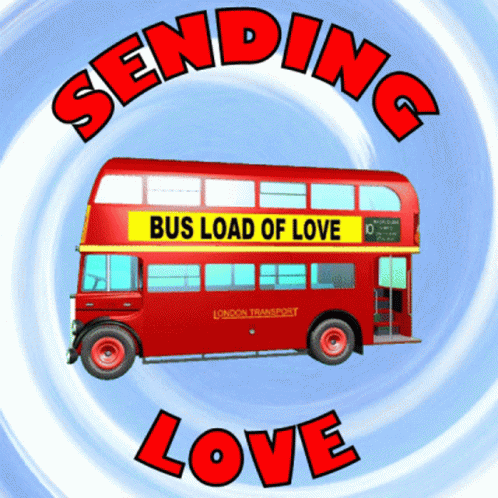 Sending Love Red Bus GIF - Sending Love Red Bus Loads Of Love GIFs