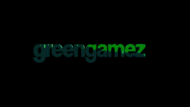 a green and blue logo that says greengamez