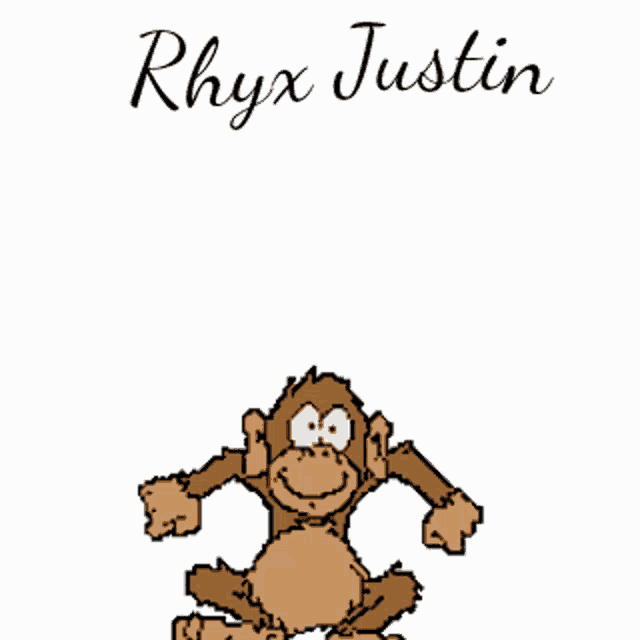 a cartoon monkey with the name rhyx justin