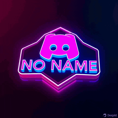 a neon sign that says ' no name ' on a dark background