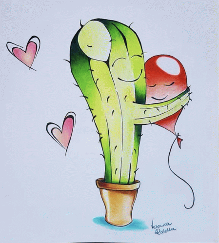Cactus Palloncino GIF - Cactus Palloncino Hug GIFs