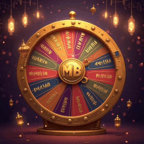 a colorful spinning wheel with the letter mb in the center