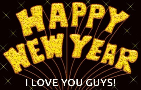 happy new year i love you guys written in gold letters