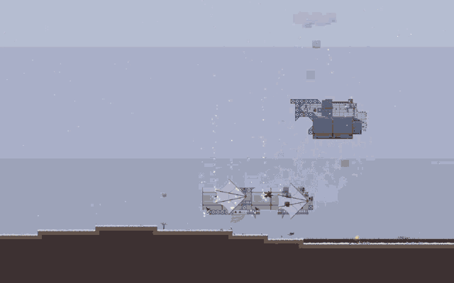 a computer generated image of a building being destroyed in a video game