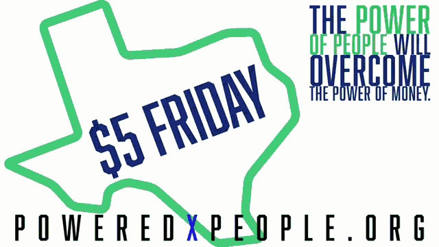 a logo for poweredxpeople.org with a map of texas