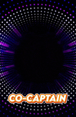 captain and co-captain are shown on a purple and black background
