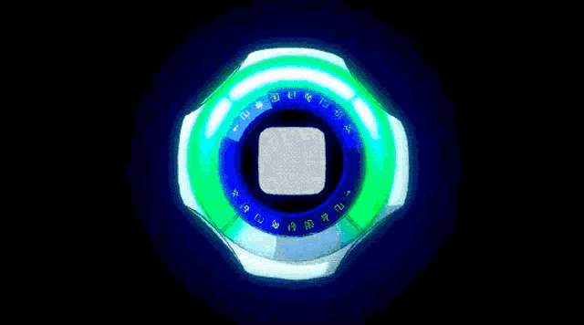 a blue and green circle with a circle in the middle and numbers on it