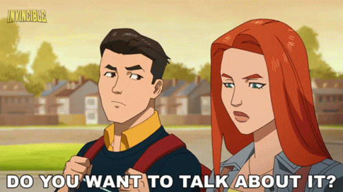 Do You Want To Talk About It Mark Grayson GIF - Do You Want To Talk About It Mark Grayson Samantha Eve Wilkins GIFs