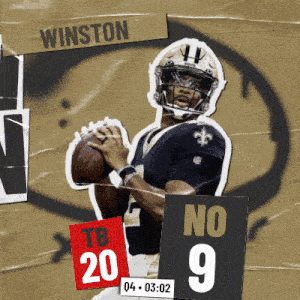 a picture of a football player with a sign that says winston