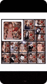 a collage of images with a woman holding a guitar
