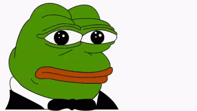 a green frog is wearing a tuxedo and bow tie .