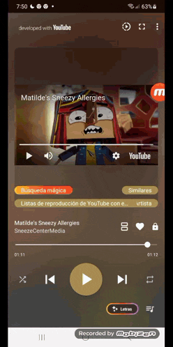 a screenshot of matilde 's sneezy allergies being played on youtube