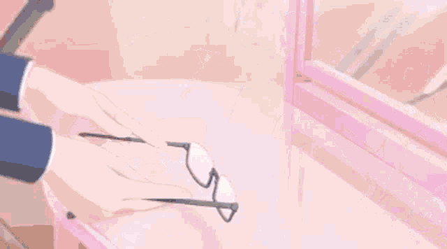 a pixel art drawing of a girl applying makeup with a brush .