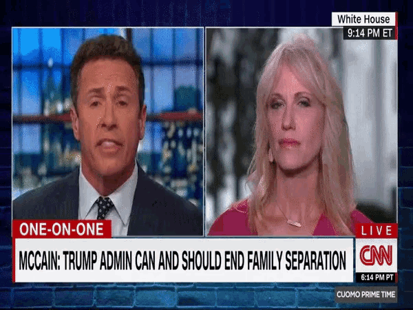 a man and a woman are talking on a cnn show