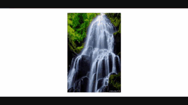 a person is drawing a waterfall with a marker on a white background