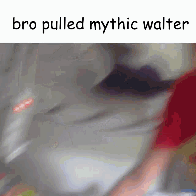 a blurry picture of a person with the words bro pulled mythic walter