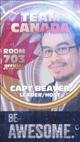 a picture of a man with the words capt beaver leader / host on it