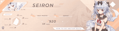 a screenshot of a video game character with the name seiron