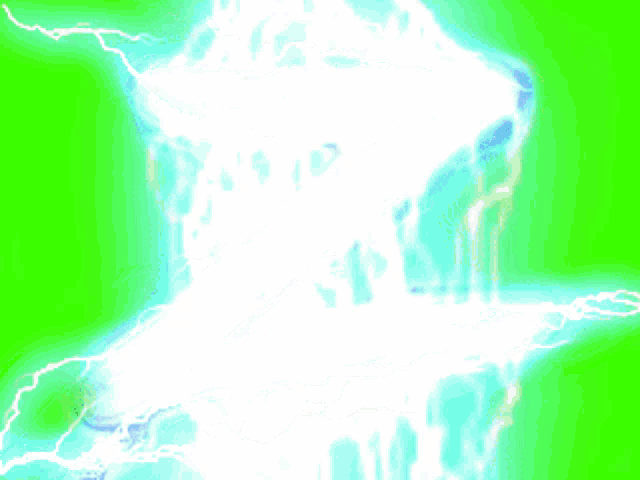a lightning bolt strikes the letter z on a green background