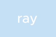a light blue background with the word ray in white