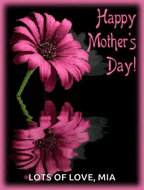 a mother 's day card with a pink flower