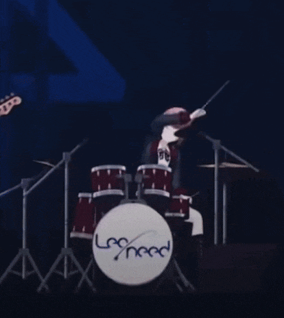 a girl is playing a drum set that says lec need
