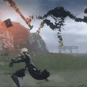 a video game is being played and a monster is flying in the sky