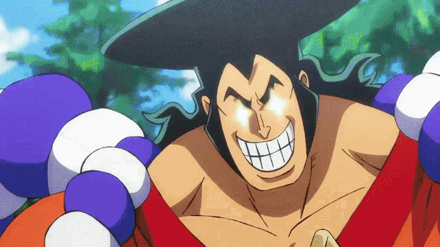 a close up of a cartoon character with glowing eyes