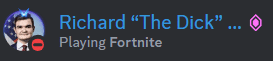 richard " the dick " is playing fortnite on a screen