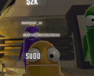 a group of cartoon characters are standing next to each other and one of them has the word bexo on it