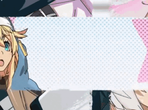 a collage of anime characters including a girl with blonde hair