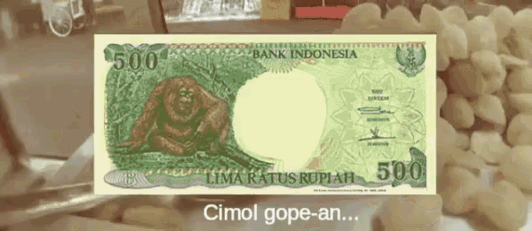 500 bank indonesia lima ratus rupiah with a monkey on it