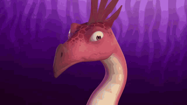 a cartoon drawing of a dragon with a very long neck