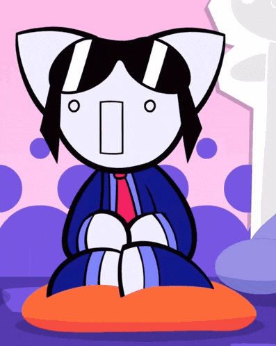 a cartoon cat wearing sunglasses and a tie
