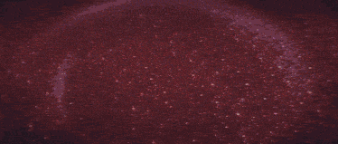 a girl in a red dress is standing in front of a crowd of fish .