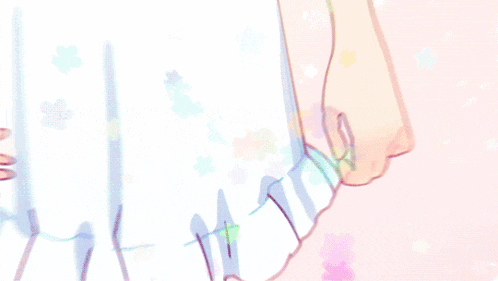 a drawing of a girl with long white hair and pink highlights