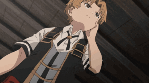 a boy in a black and white shirt and tie looks up at the sky