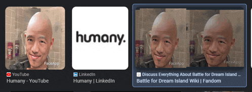 a screenshot of the humany app showing a bald man