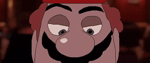a pixel art of a man with a red hat and mustache