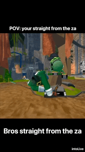a screenshot of a video game with the words " bros straight from the za "