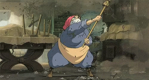 Ghibli Howls Moving Castle GIF - Ghibli Howls Moving Castle Cleaning GIFs