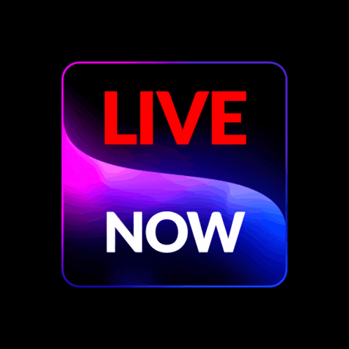 a live now icon with a purple and blue background
