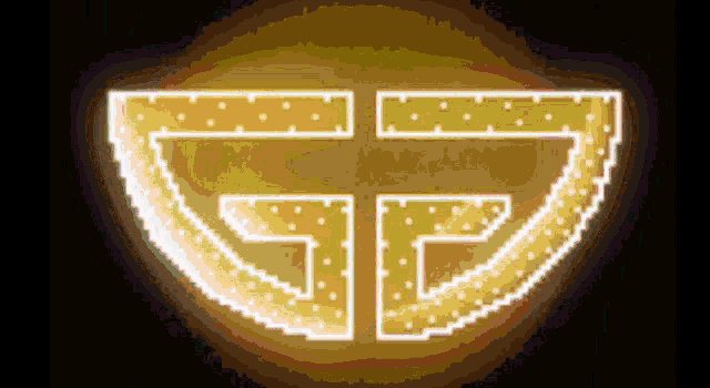 a glowing gp logo is displayed on a black background