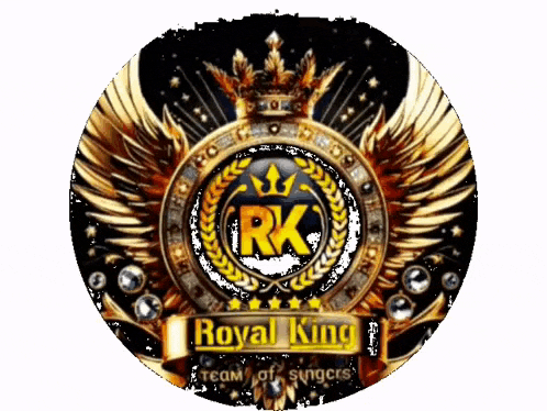 a logo for royal king team of singers with a crown