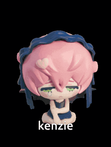 a pixel art of a girl with the name kenzie