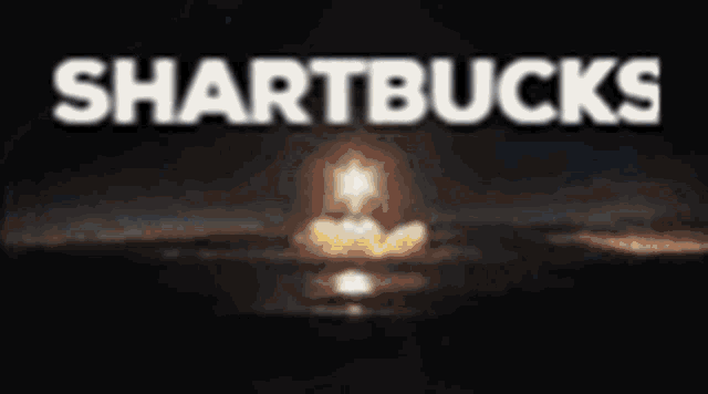 the word shortbucks is on a black background with a lighthouse in the background .