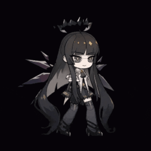 a drawing of a girl with long black hair and a crown on her head