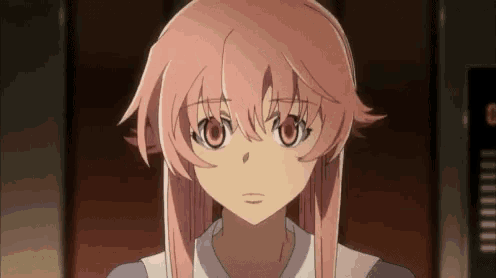 a girl with pink hair is looking at the camera with the number 0 visible in the background